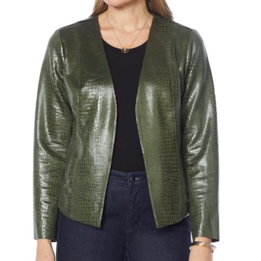 G by Giuliana Croco-Textured Ultrasuede Jacket